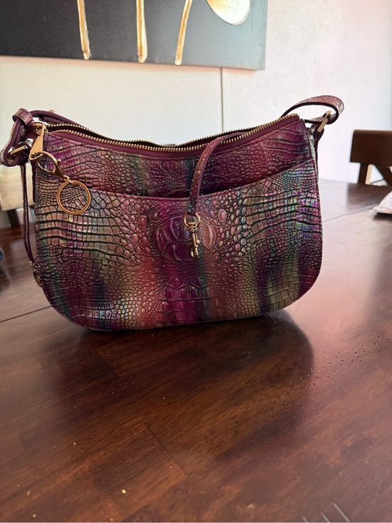 Brahmin Handbags - Brahmin Purple Multicolor Croc-Embossed Crossbody Bag
